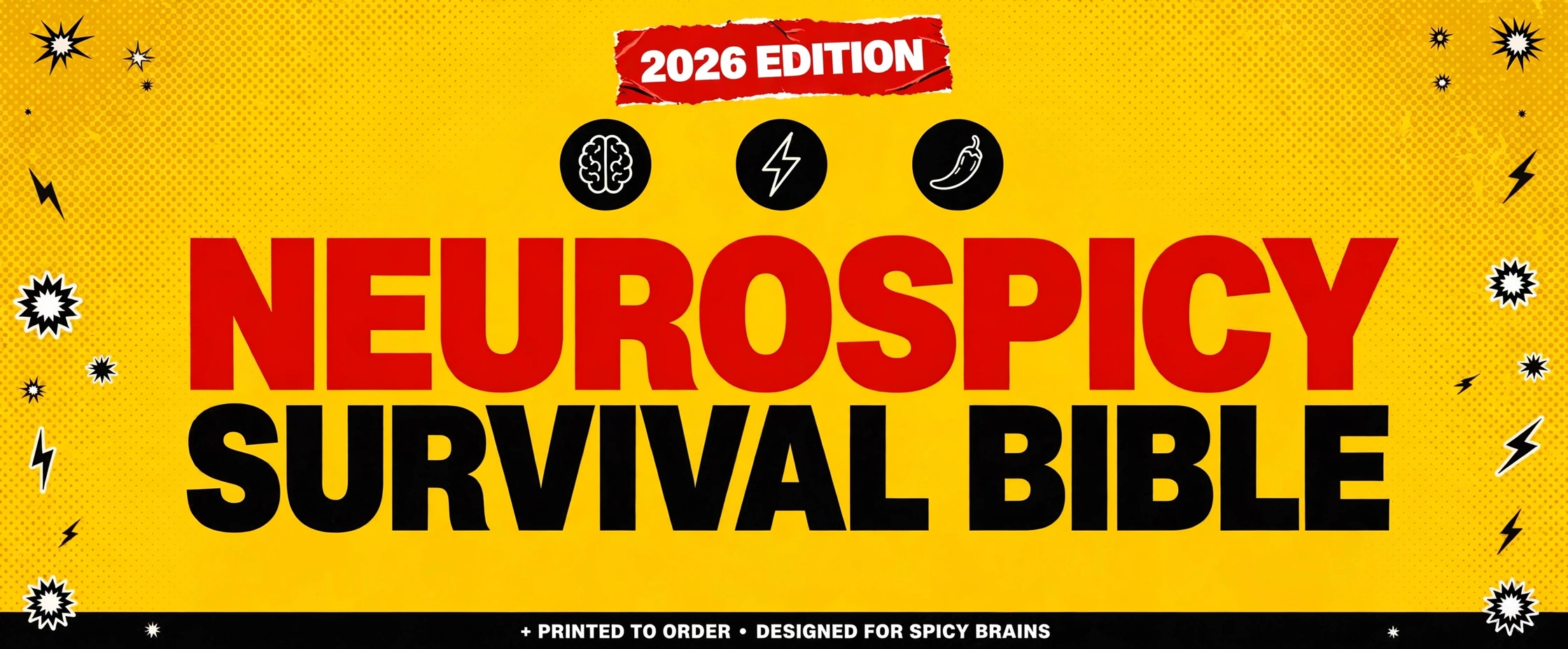 NeuroSpicy Survival Bible — neurodivergent streetwear by Scottish Giant